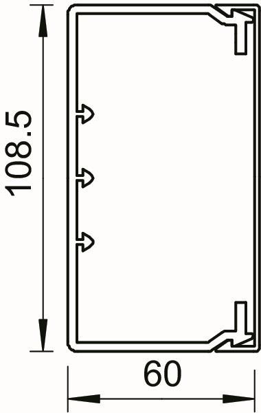 4012196363438 - OBO WDK60110RW Wand-uDeckenkanal mBodenlochung 60x110x2000 PVC 6191215 (Inhalt 2 Stück)