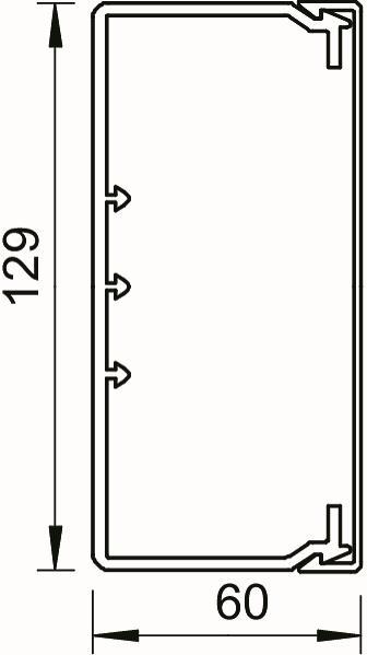 4012196363377 - OBO WDK60130RW Wand-uDeckenkanal mBodenlochung 60x130x2000 PVC 6191223 (Inhalt 2 Stück)