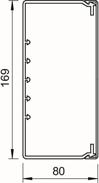 4012195042273 - OBO WDK80170RW Wand-uDeckenkanal mBodenlochung 80x170x2000 PVC 6191304 (Inhalt 2 Stück)