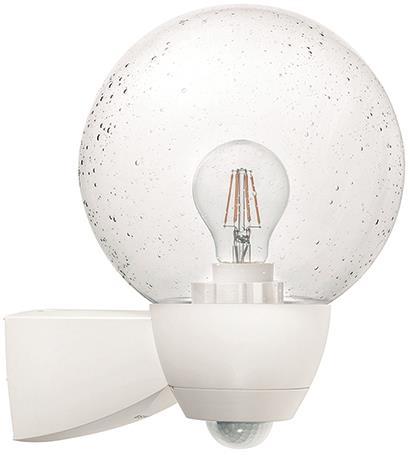 4015120026102 - Esylux - al Monza Garda Sensorleuchte 77W HV-Halogenlampe weiß matt Glas klar Leuchte top