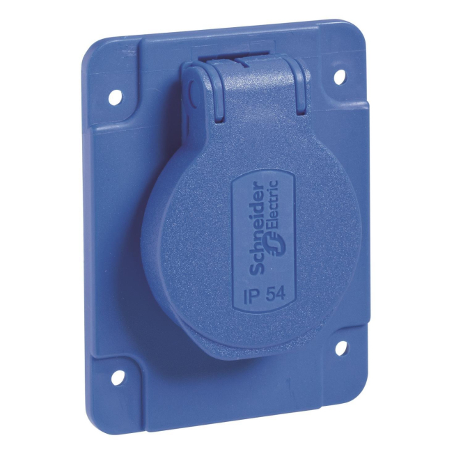 APC Schneider Schukosteckdose blau PKS61B 2p+E 10/16A 250V f.DE IP54 65x85mm