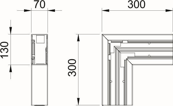 4012195656838 - OBO GK-F70130RW Flachwinkel 70x130mm PVC reinweiß RAL9010 6274520