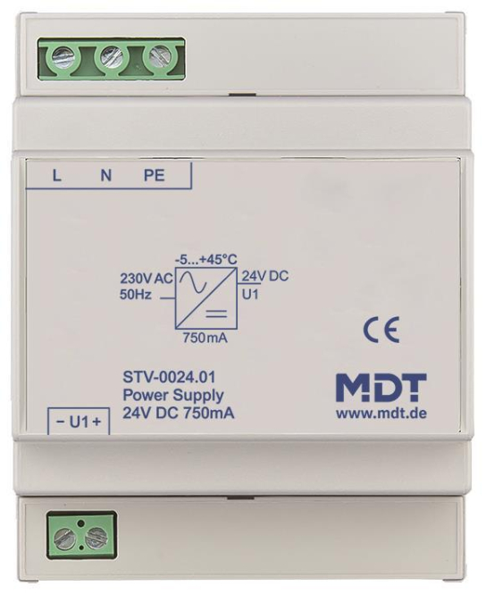 MDT STV-0024.01 Spannungsversorgung 4TE REG 750mA 24VDC