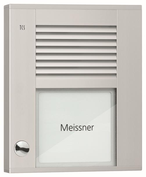 TCS AG TCS Audio Außenstation PDS PDS01-EN/04 1 Taste 1-reihig AP silber