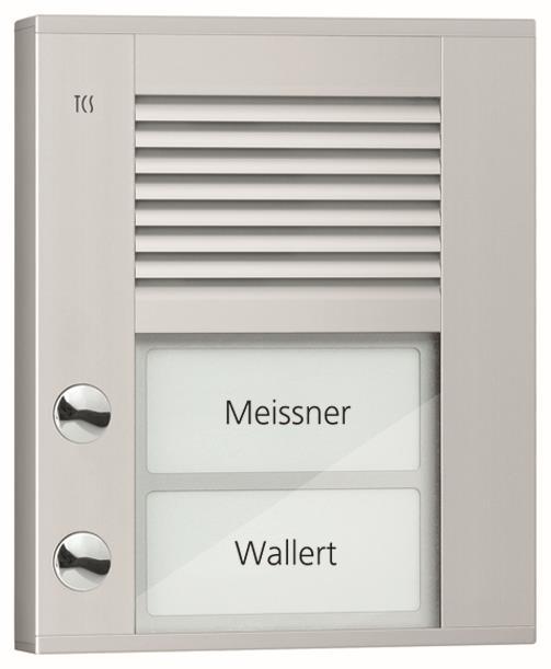 TCS AG TCS Audio Außenstation PDS   PDS02-EN/04 2 Tasten 1-reihig AP silber