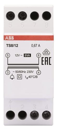 ABB Klingeltransformator 8VA TS8/12 12VAC 2CSM228685R0812