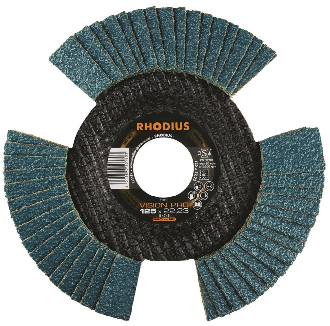 4011890102138 - Rhodius Abrasives - rhodius vision pro 10 Stück 115 mm Korn 40 Fächerschleifscheibe