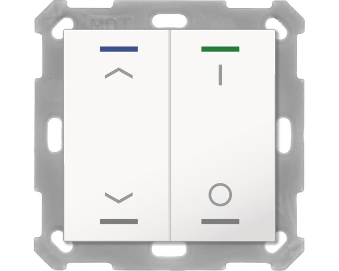 MDT BE-TAL5502.C1 Taster Light 55 2fach RGB-W Reinweiß glänzend Jal./Schalten