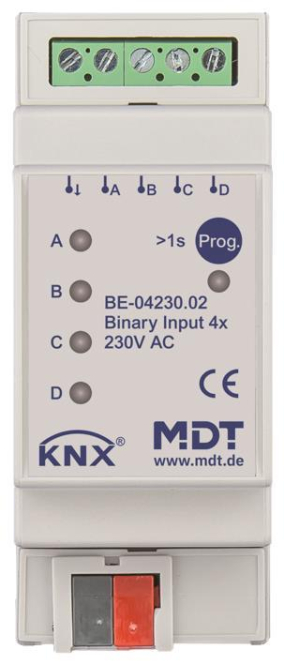 MDT Binäreingang 4-fach 2TE REG Ausführung 230VAC BE-04230.02