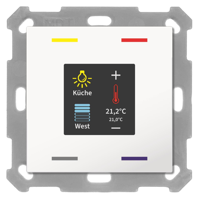 MDT Taster Smart 55 4-fach mit Farbdisplay und Temperatursensor