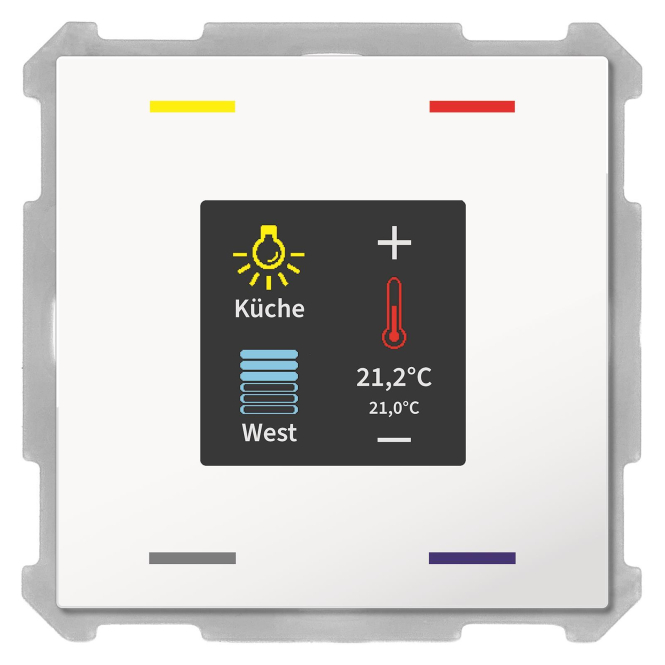 MDT Taster Smart 63 4-fach mit Farbdisplay und Temperatursensor