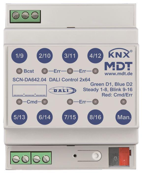MDT DALI Control 2x64 Gateway 4TE REG SCN-DA642.04