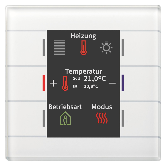 MDT Glastaster II Smart mit Farbdisplay und Temperatursensor Weiß