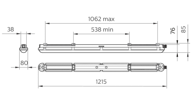 PHIL CoreLine FR-Leuchte IP65 50222299 1200mm 29W 4000lm 4000K Ra80 V2a (2x36W)